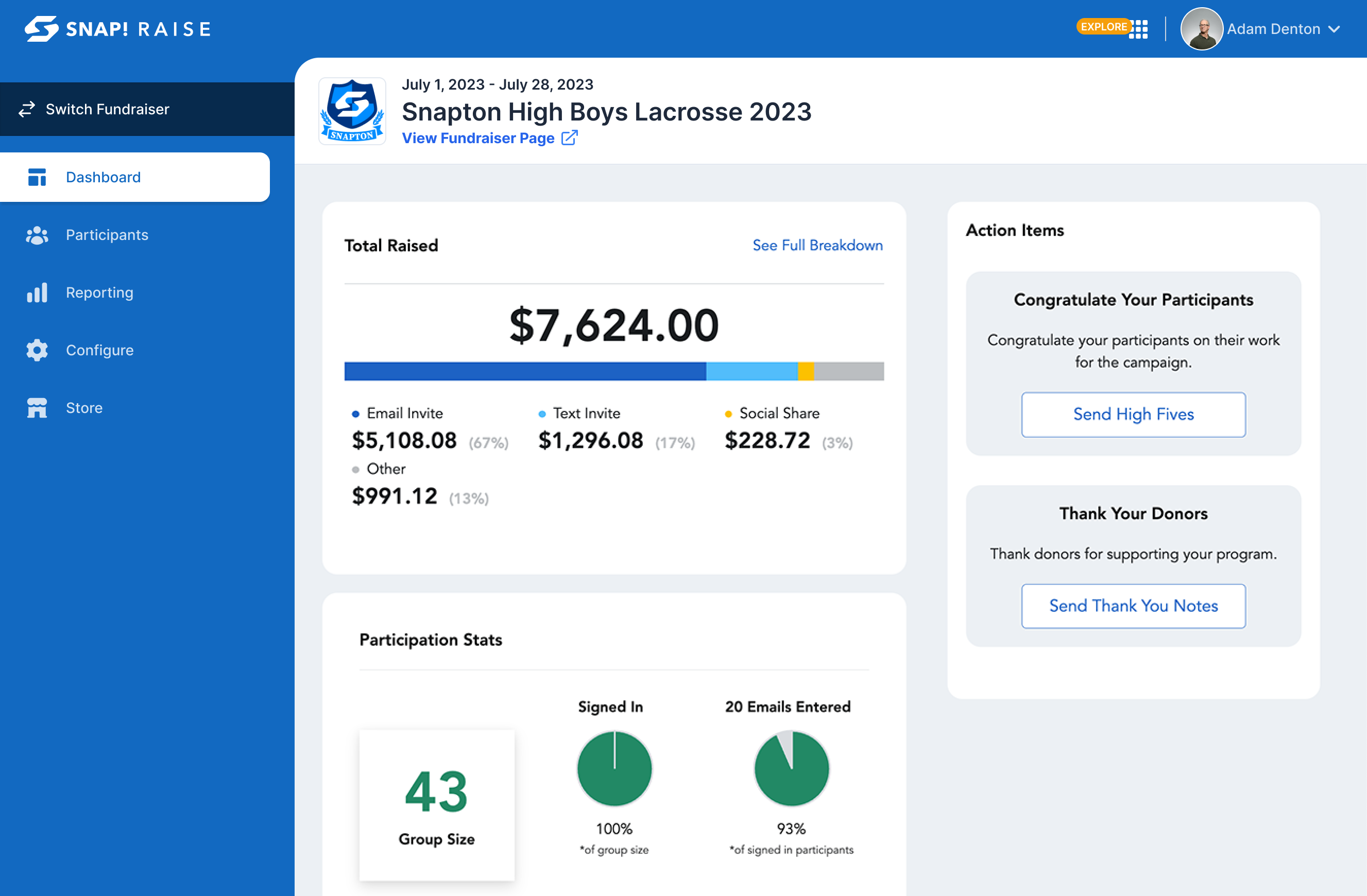 screenshot of Snap! Raise